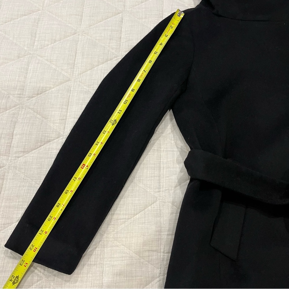 NWT Ann Taylor XXSP Black Petite Wool Blend Belted
Funnel Neck Coat - Picture 10 of 14